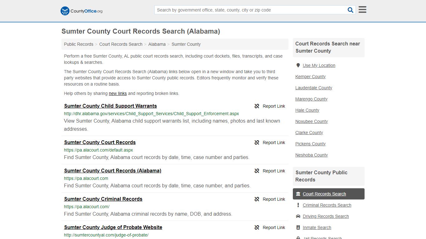 Sumter County Court Records Search (Alabama) - County Office